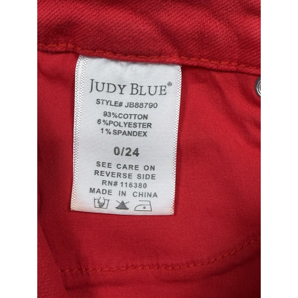 Judy Blue Jeans Women 0/24 Red High Waist Skinny Slim Fit Stretch Denim - Picture 9 of 12